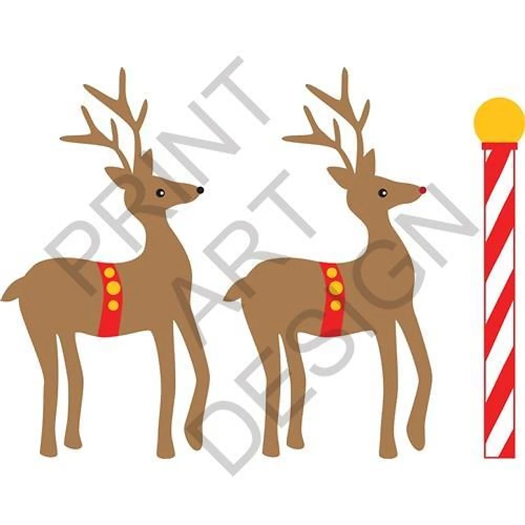Reindeer At North Pole