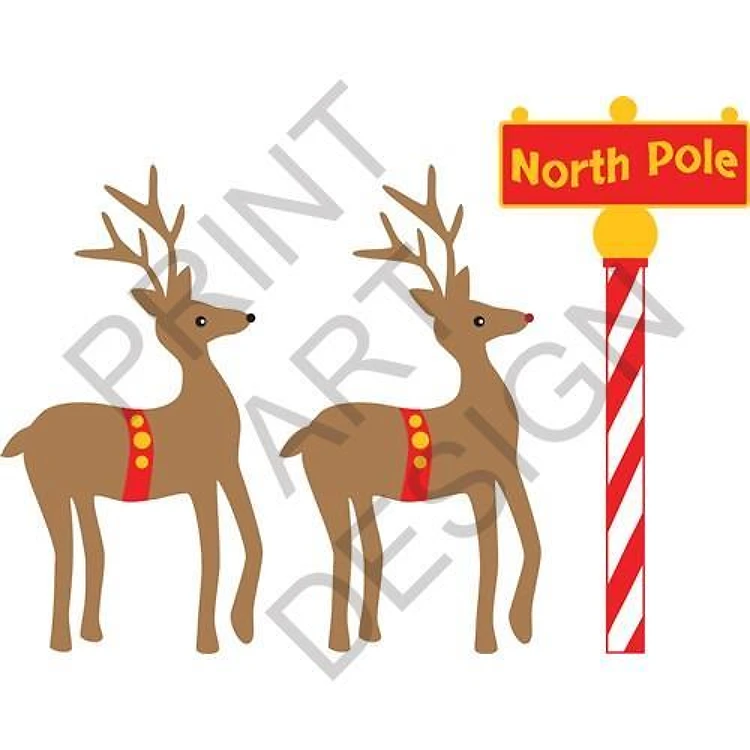 Reindeer At North Pole
