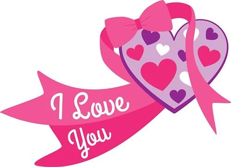 Hearts and ribbon I love you