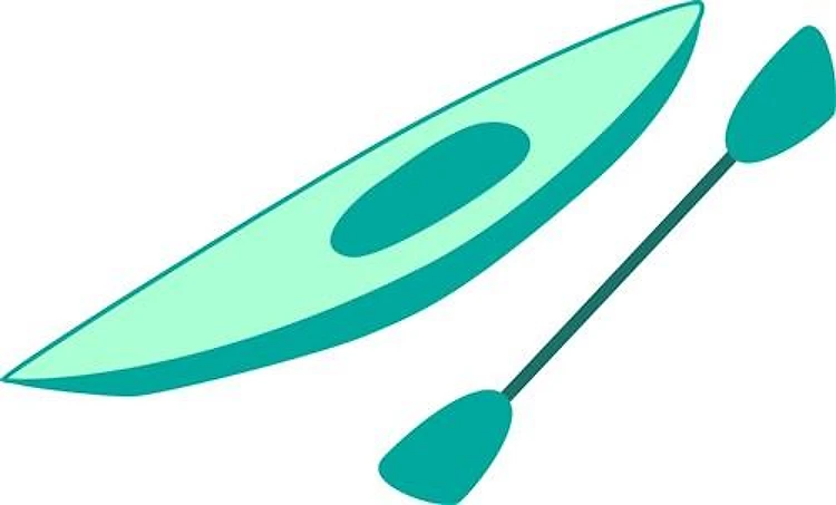 Kayak and oar