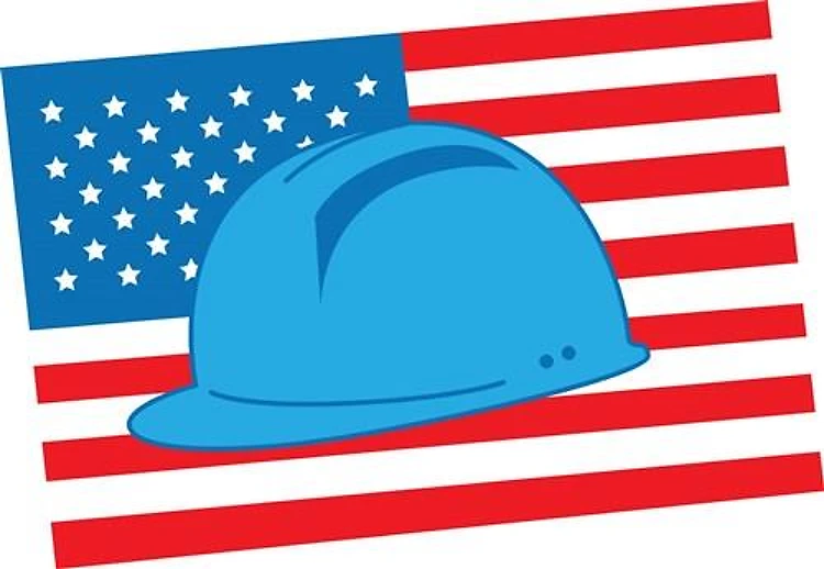 American Flag & Hard Hat