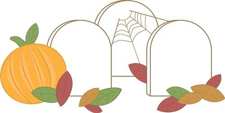 Pumpkin And Gravestones