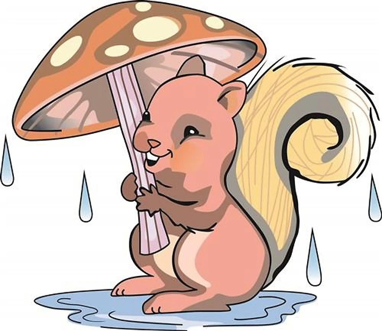 SQUIRREL WITH MUSHROOM