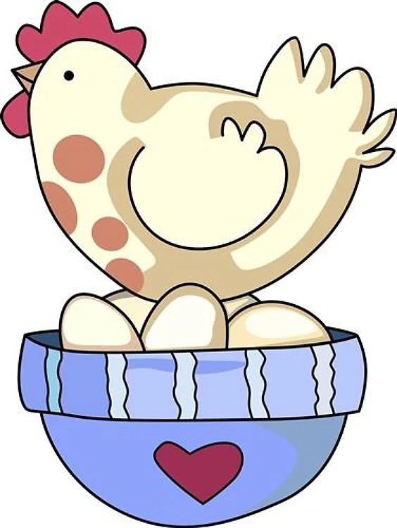 HEN ON BOWL OF EGGS