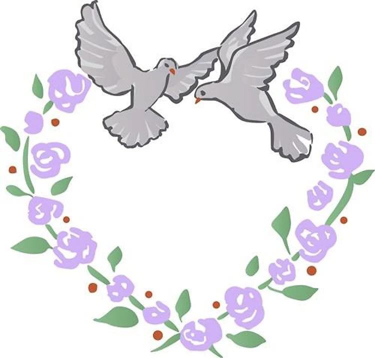 Rose Heart Doves