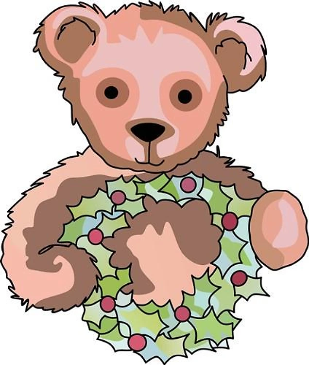 TEDDY BEAR WITH WREATH