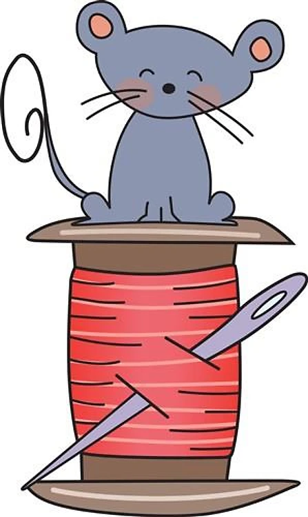 MOUSE ON THREAD SPOOL
