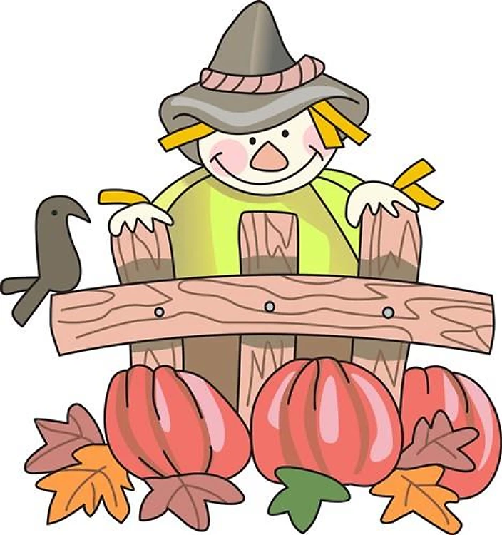 SCARECROW AND PUMPKINS