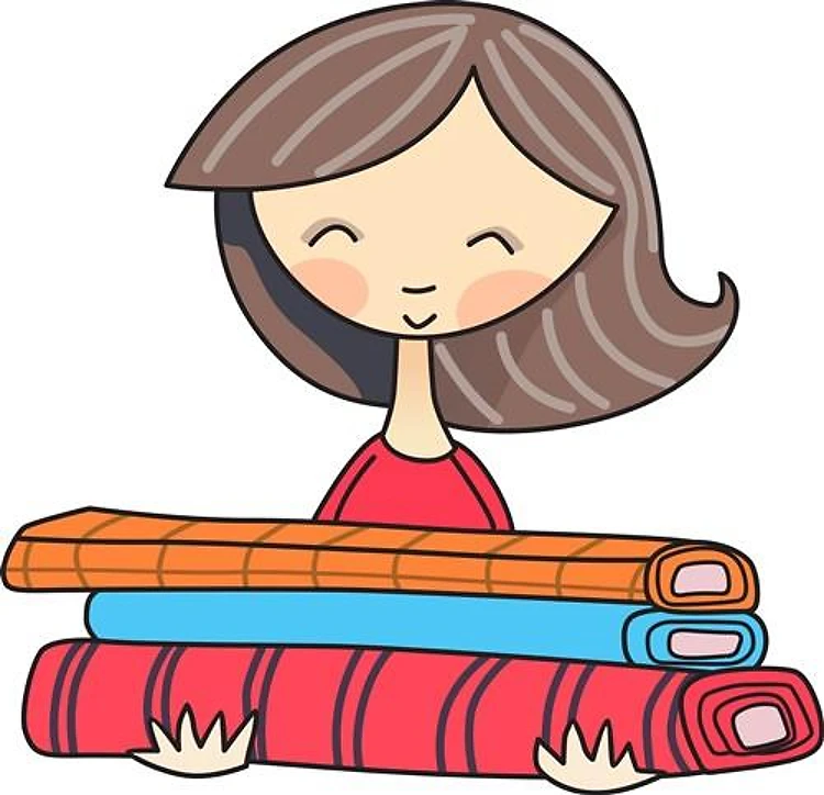 WOMAN WITH FABRIC