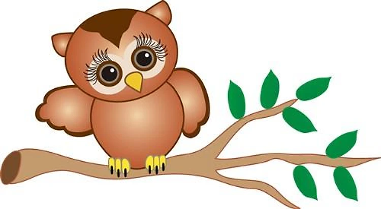 GIRL OWL ON BRANCH