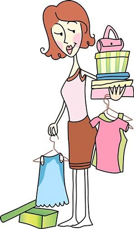 WOMAN WITH NEW CLOTHES