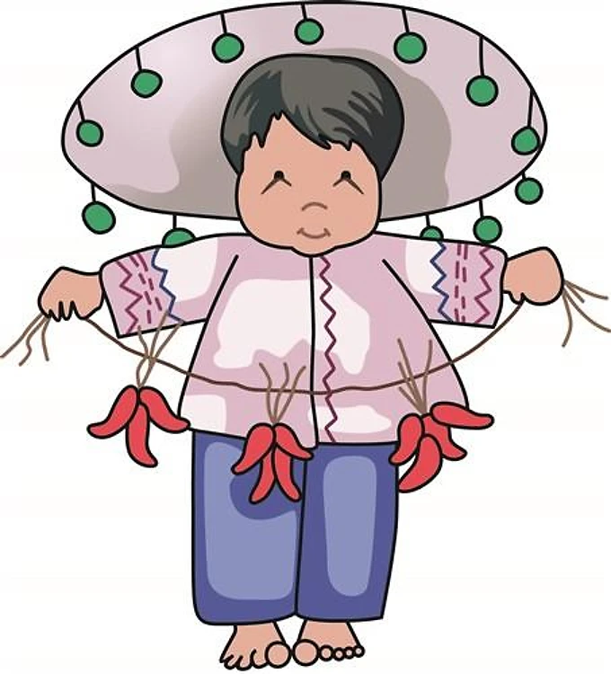 CHILD WITH CHILI PEPPERS