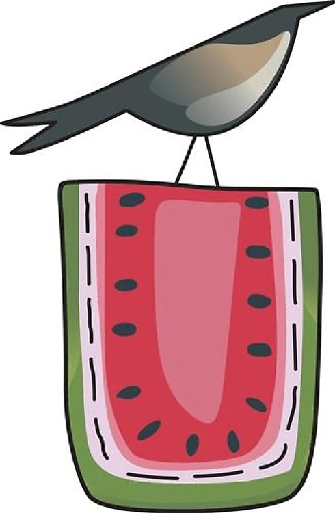 CROW ON WATERMELON