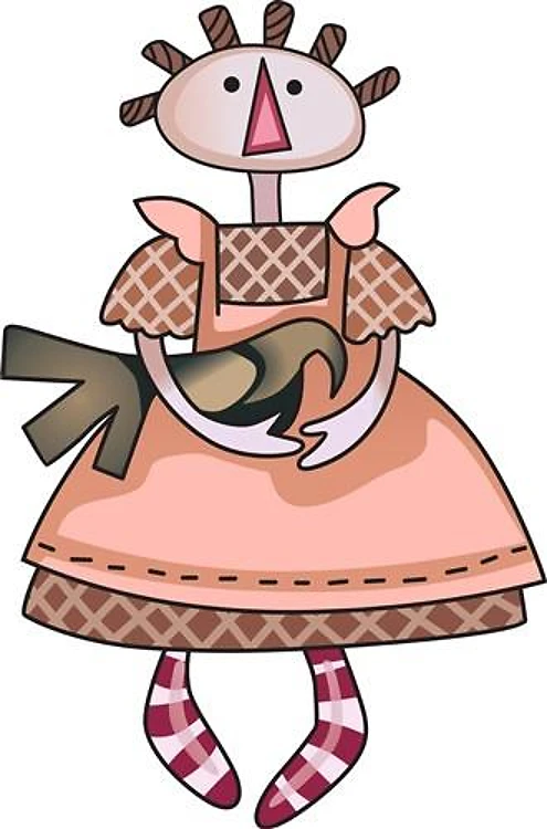 RAG DOLL WITH CROW