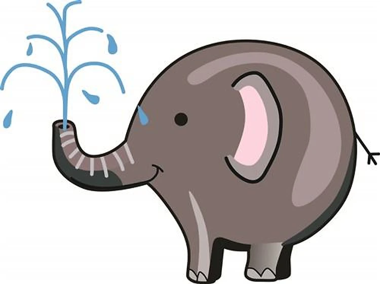 ELEPHANT SPRAYING WATER