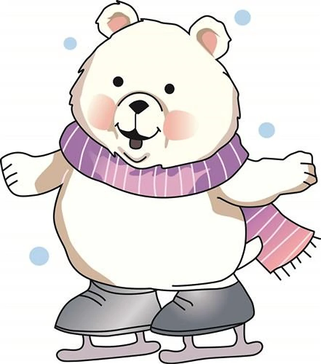 ICE SKATING POLAR BEAR