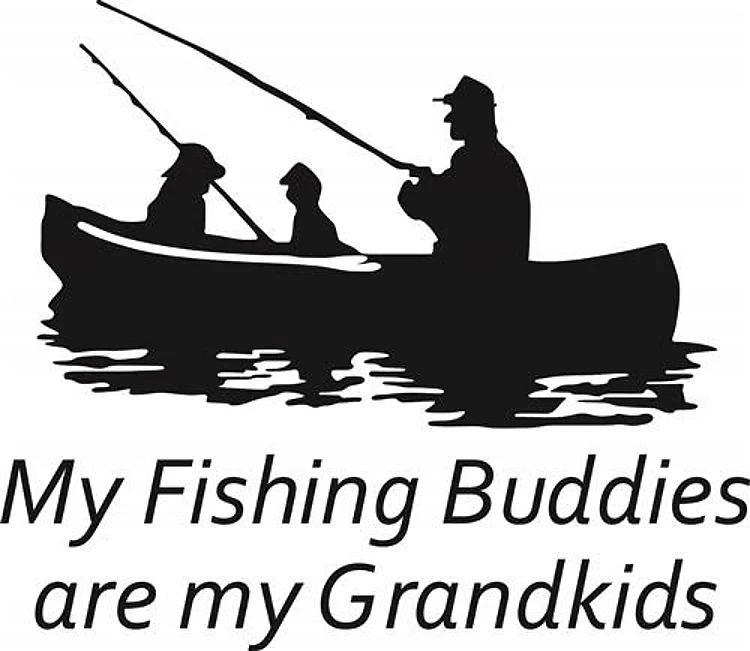 FISHING BUDDIES ARE GRANDKIDS