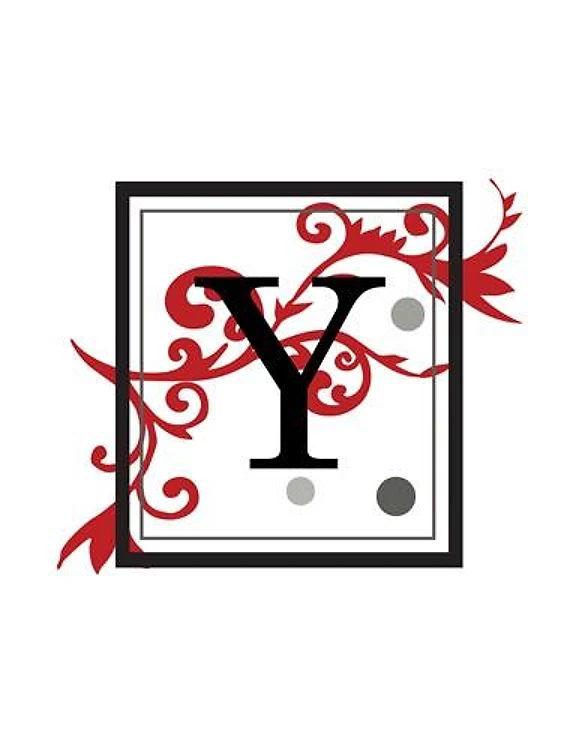FANCY SQUARE LETTER V