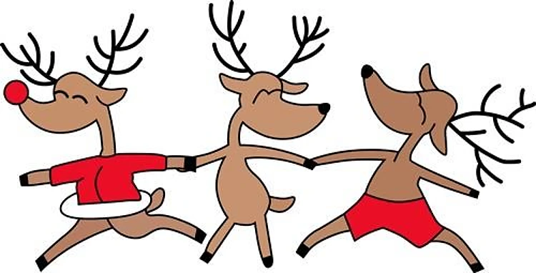 THREE DANCING REINDEERS