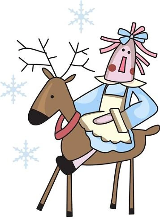 RAGGEDY ANN ON REINDEER