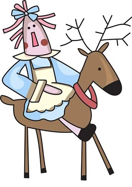 RAGGEDY ANN ON REINDEER