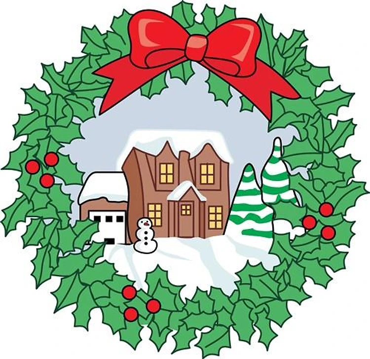 CHRISTMAS WREATH SCENE