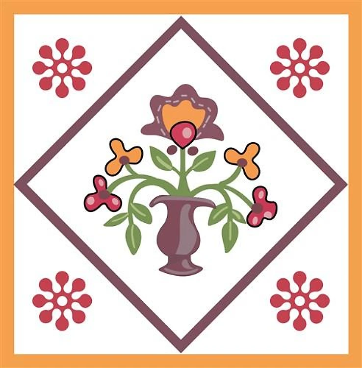 FLORAL QUILT SQUARE