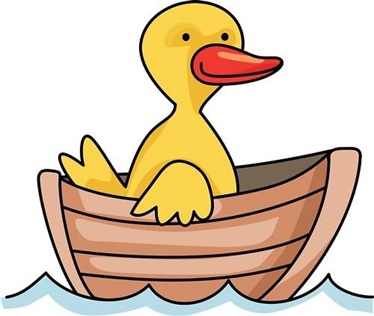 DUCK RIDING IN BOAT
