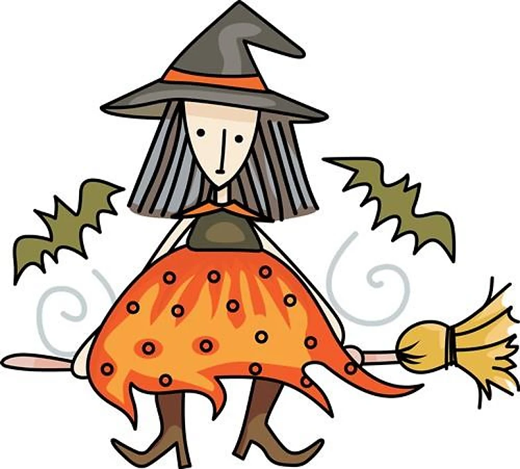 WITCH RIDING BROOM