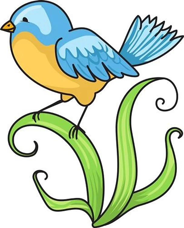 BLUEBIRD ON LEAVES