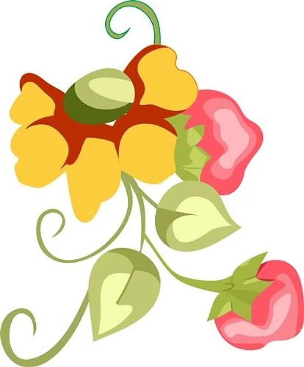 FLOWER AND STRAWBERRIES