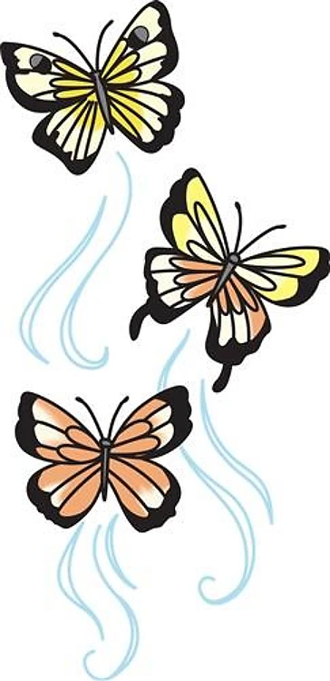 THREE BUTTERFLIES
