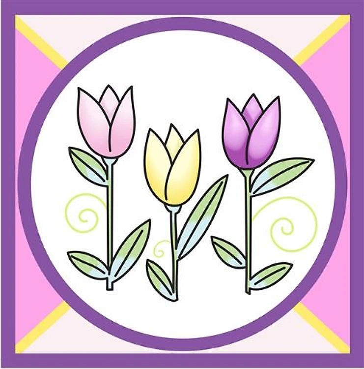 STAINED GLASS TULIP DESIGN