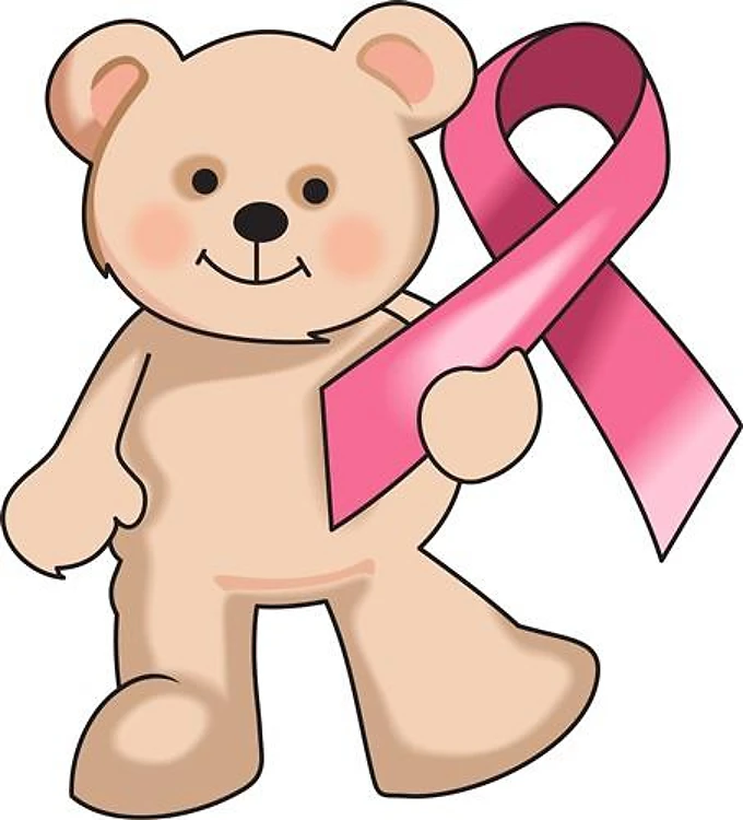 BEAR AND CANCER RIBBON