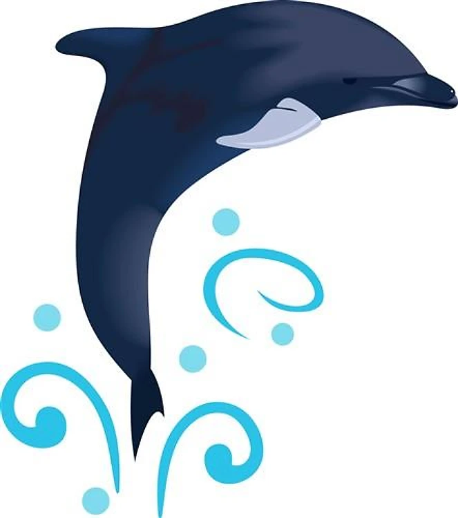 DOLPHIN AND WATER SWIRLS
