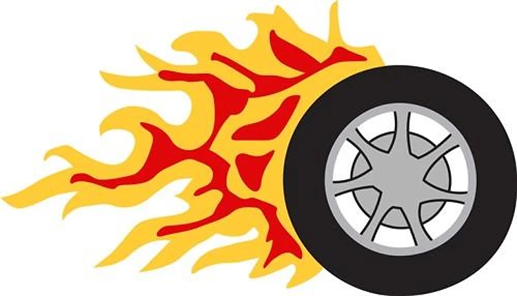 RACING WHEEL WITH FLAMES