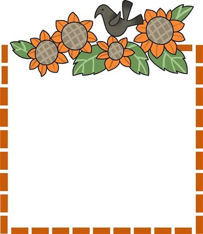 SUNFLOWER CROW FRAME BORDER