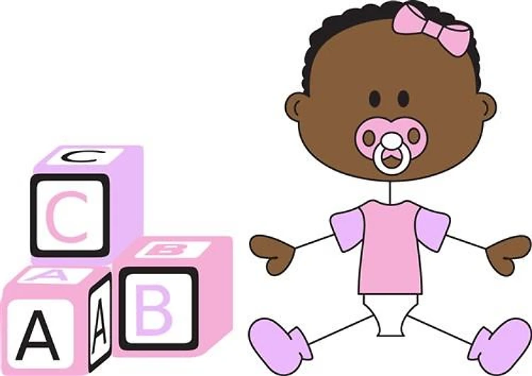 BABY GIRL WITH BUILDING BLOCKS