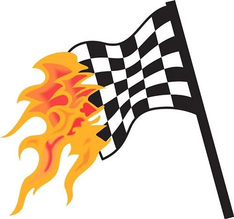 FLAMING RACING FLAG