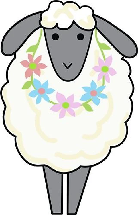 SHEEP WEARING LEI