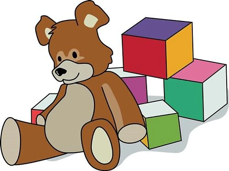 TEDDY BEAR AND BLOCKS
