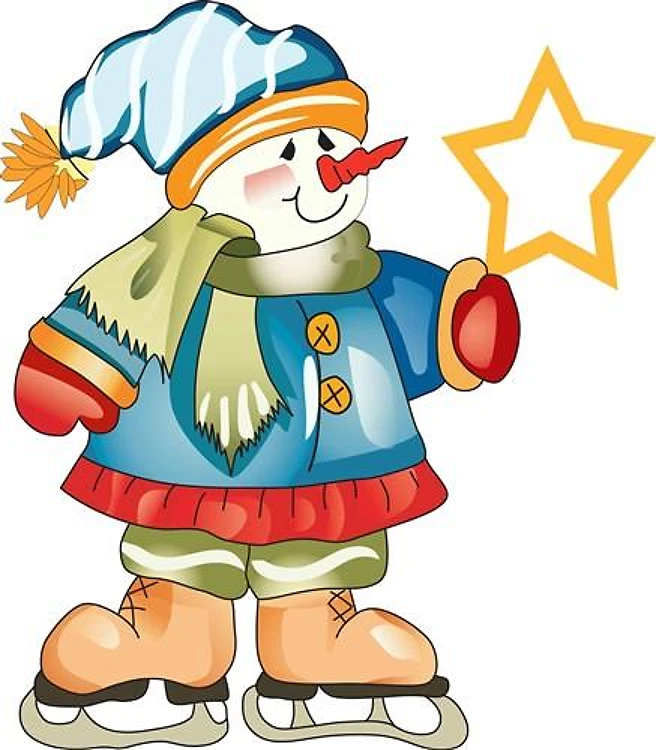 SNOWMAN HOLDING STAR
