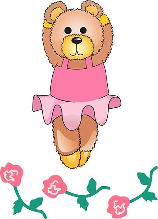 BALLERINA BEAR WITH ROSES