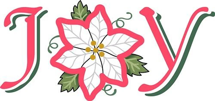 JOY POINSETTIA APPLIQUE