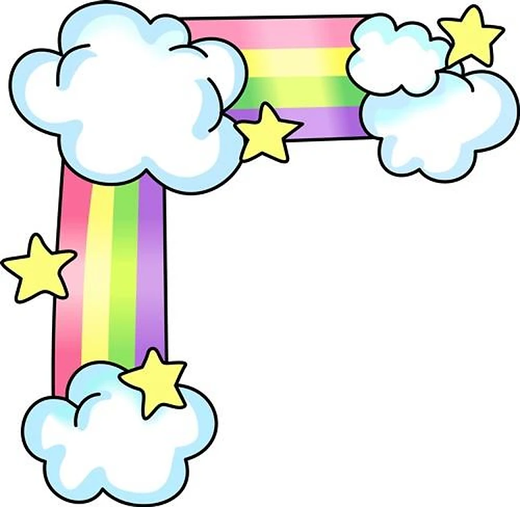 RAINBOW CORNER BORDER