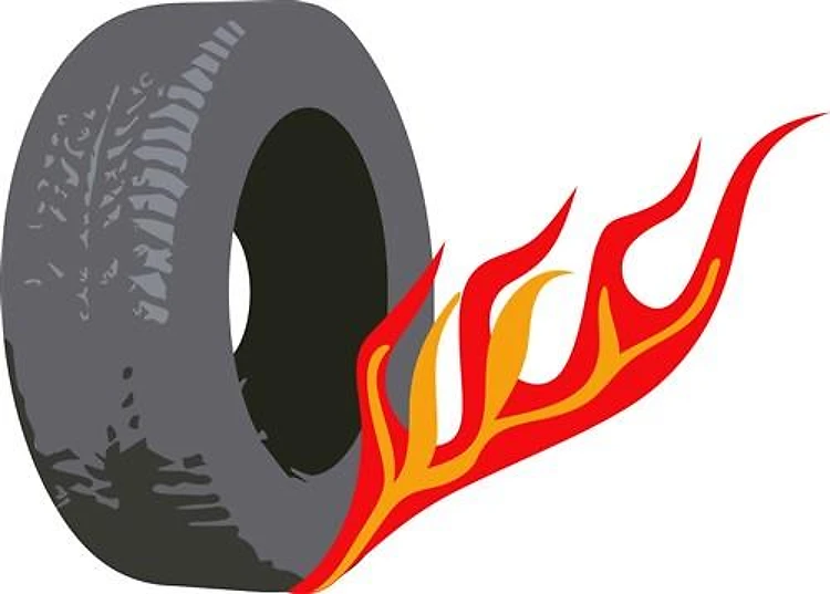 FLAMING TIRE