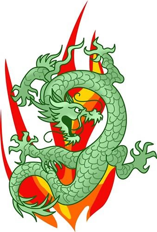 DRAGON AND FLAMES