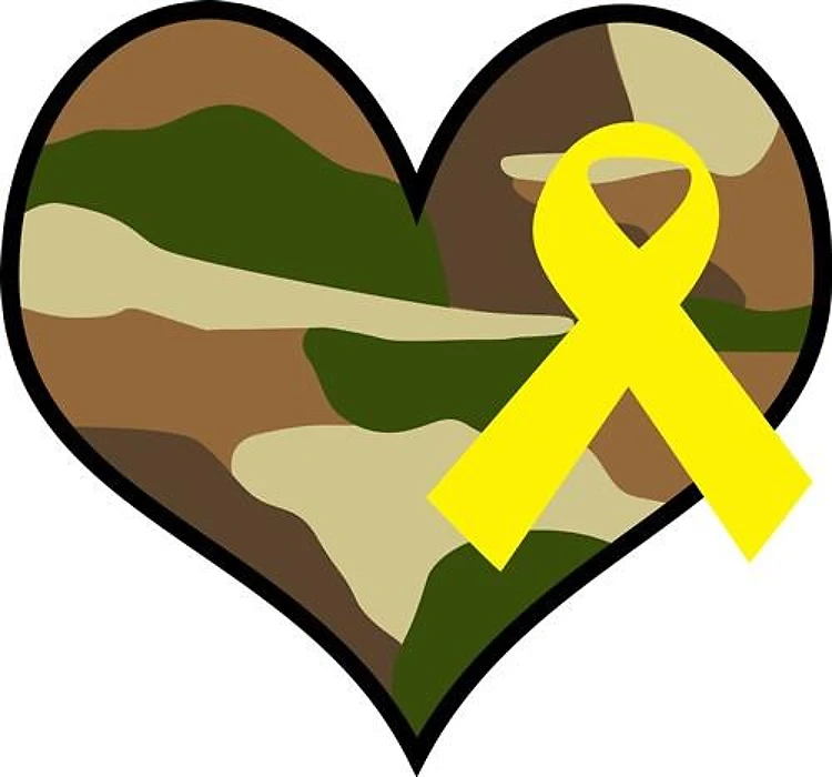 HEART WITH YELLOW RIBBON