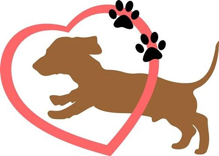 DACHSUND PUPPY PAW PRINTS ON HEART