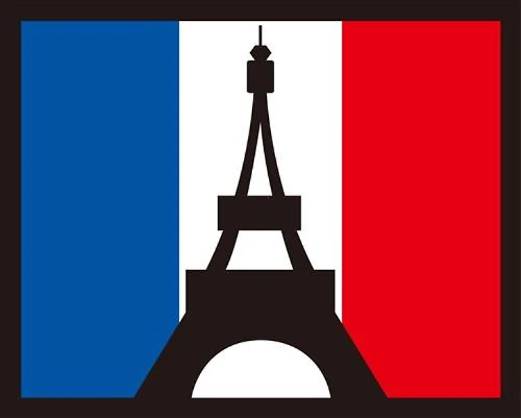 EIFFEL ON FRANCE FLAG